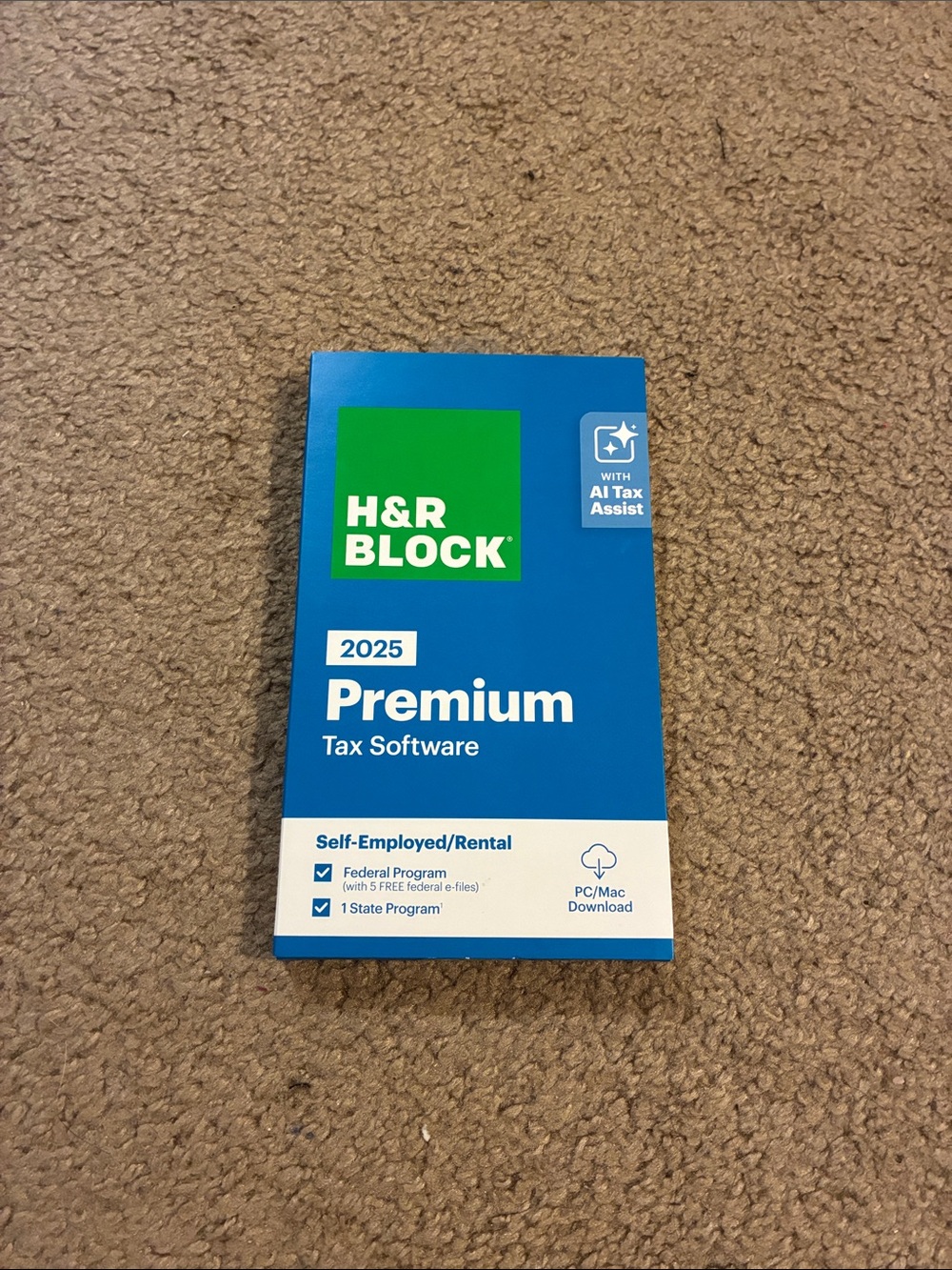 H&R Block 2025 Premium Tax Software - Blue & Green Box